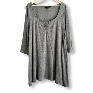 MICHEL STUDIO | Soft & Stretchy Tunic Top Grey w/ Polka-Dots Sz 2X